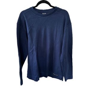 Volcom Stone Men's Navy Crew Neck Slant Side Chest Zip Pull Over Knit Sweater L